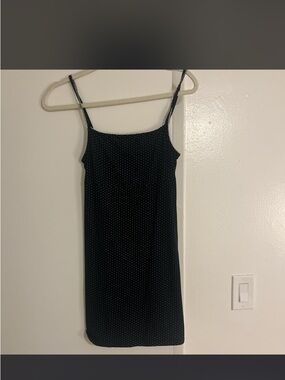 Brandy Melville Black and White Polka Dot Slip Dress